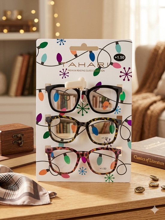 Tahari Accessories - Tahari Reading Glasses -  3 Pack - Black, Tortoise & Pink Tortoise Pattern Set.